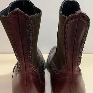 Dolce & Gabbana Burgundy Square Toe Chelsea Leather Boots s-l1200.jpg main image 3
